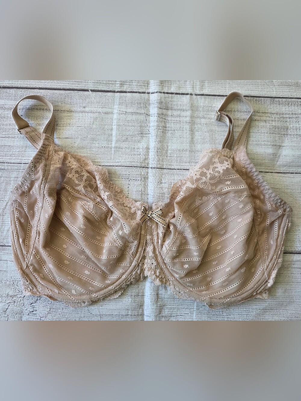 Chantelle Size 34 I Lace Gauche Full Coverage Underwire Bra Nude No Padding - Picture 2 of 9
